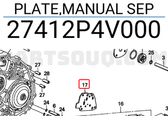 Honda 27412P4V000 PLATE,MANUAL SEP