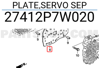 Honda 27412P7W020 PLATE,SERVO SEP