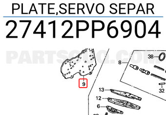 Honda 27412PP6904 PLATE,SERVO SEPAR