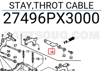 Honda 27496PX3000 STAY,THROT CABLE