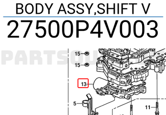 Honda 27500P4V003 BODY ASSY,SHIFT V