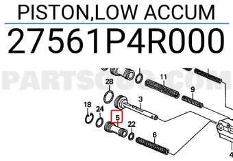 Honda 27561P4R000 PISTON,LOW ACCUM