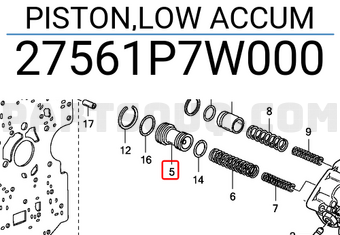 Honda 27561P7W000 PISTON,LOW ACCUM