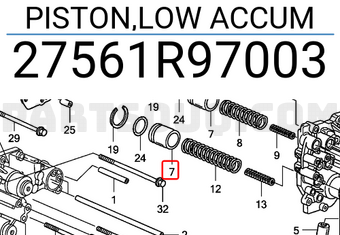 Honda 27561R97003 PISTON,LOW ACCUM