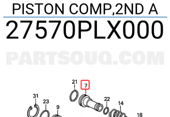 Honda 27570PLX000 PISTON COMP,2ND A