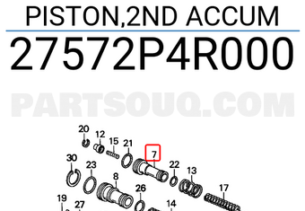 Honda 27572P4R000 PISTON,2ND ACCUM