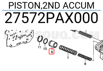 Honda 27572PAX000 PISTON,2ND ACCUM
