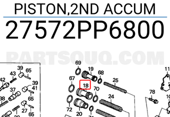 Honda 27572PP6800 PISTON,2ND ACCUM