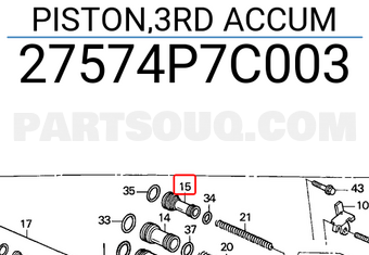 Honda 27574P7C003 PISTON,3RD ACCUM