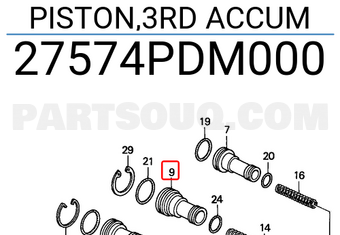 Honda 27574PDM000 PISTON,3RD ACCUM