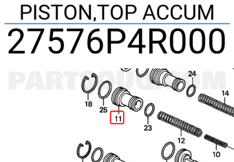 Honda 27576P4R000 PISTON,TOP ACCUM