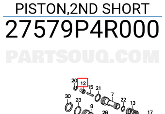Honda 27579P4R000 PISTON,2ND SHORT