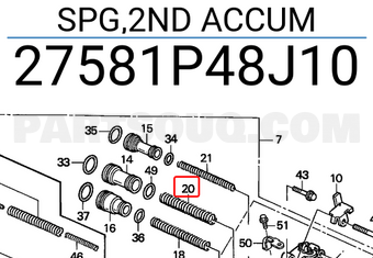 Honda 27581P48J10 SPG,2ND ACCUM