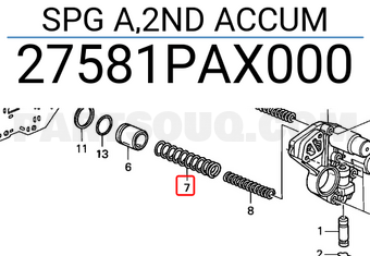 Honda 27581PAX000 SPG A,2ND ACCUM