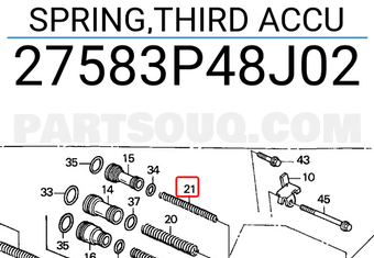 Honda 27583P48J02 SPRING,THIRD ACCU