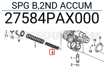 Honda 27584PAX000 SPG B,2ND ACCUM