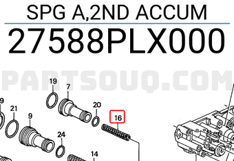 Honda 27588PLX000 SPG A,2ND ACCUM