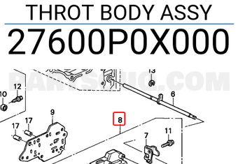 Honda 27600P0X000 THROT BODY ASSY