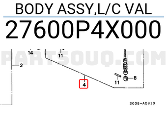Honda 27600P4X000 BODY ASSY,L/C VAL