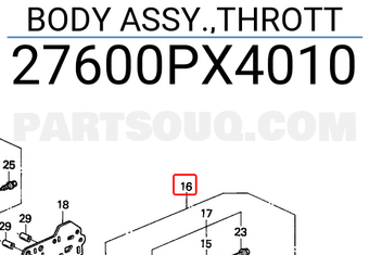 Honda 27600PX4010 BODY ASSY.,THROTT