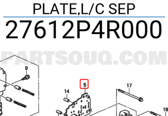 Honda 27612P4R000 PLATE,L/C SEP