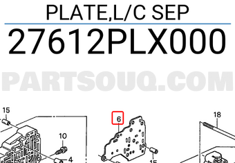 Honda 27612PLX000 PLATE,L/C SEP