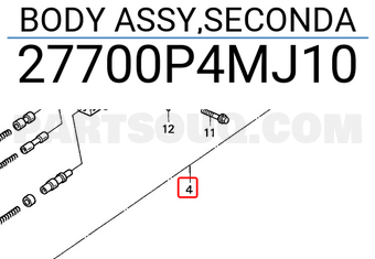 Honda 27700P4MJ10 BODY ASSY,SECONDA