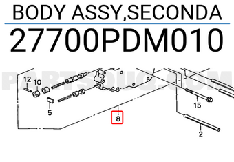 Honda 27700PDM010 BODY ASSY,SECONDA