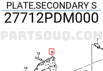 Honda 27712PDM000 PLATE,SECONDARY S