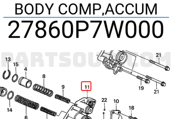 Honda 27860P7W000 BODY COMP,ACCUM