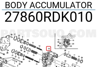 Honda 27860RDK010 BODY ACCUMULATOR