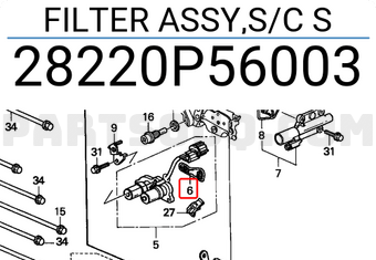 Honda 28220P56003 FILTER ASSY,S/C S