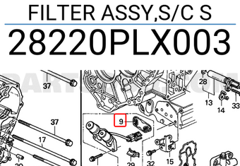 Honda 28220PLX003 FILTER ASSY,S/C S