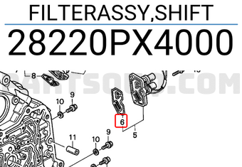 Honda 28220PX4000 FILTERASSY,SHIFT