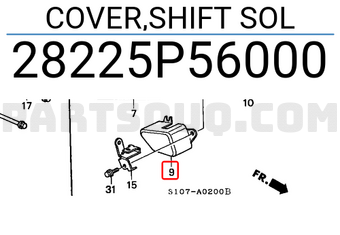 Honda 28225P56000 COVER,SHIFT SOL