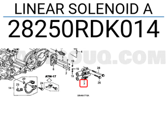 Honda 28250RDK014 LINEAR SOLENOID A