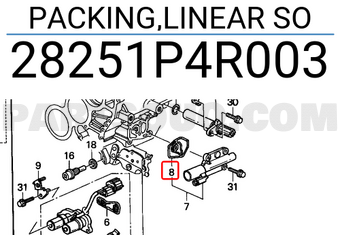 Honda 28251P4R003 PACKING,LINEAR SO