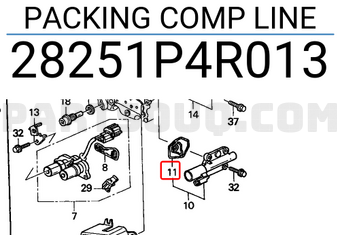 Honda 28251P4R013 PACKING COMP LINE