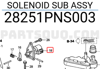 Honda 28251PNS003 SOLENOID SUB ASSY