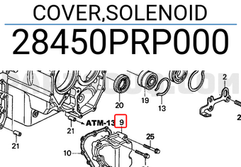Honda 28450PRP000 COVER,SOLENOID