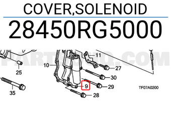 Honda 28450RG5000 COVER,SOLENOID