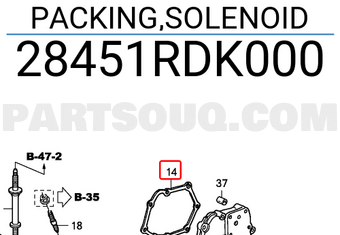 Honda 28451RDK000 PACKING,SOLENOID