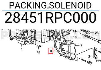 Honda 28451RPC000 PACKING,SOLENOID