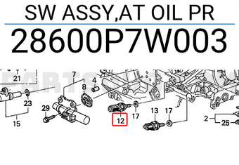 Honda 28600P7W003 SW ASSY,AT OIL PR