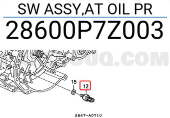 Honda 28600P7Z003 SW ASSY,AT OIL PR