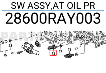 Honda 28600RAY003 SW ASSY,AT OIL PR