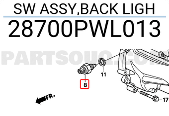 Honda 28700PWL013 SW ASSY,BACK LIGH