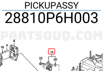 Honda 28810P6H003 PICKUPASSY