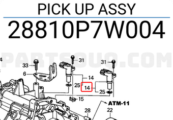 Honda 28810P7W004 PICK UP ASSY
