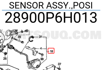 Honda 28900P6H013 SENSOR ASSY.,POSI